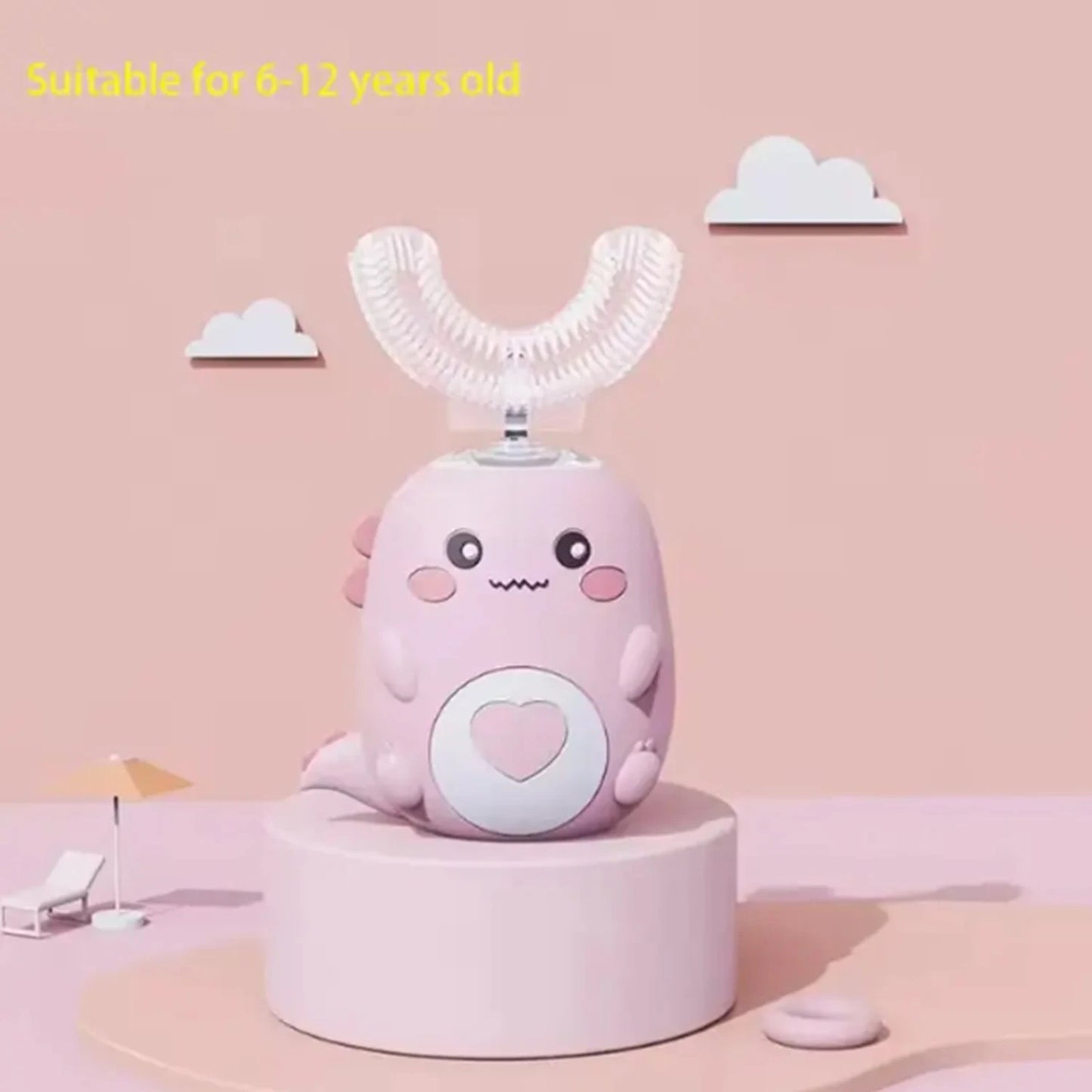 Children'S Electric Toothbrush Food Grade Silicone Oral 360 Degree Automatic Usb Charging Smart Children'S Toothbrush U-Shaped