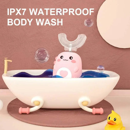 Children'S Electric Toothbrush Food Grade Silicone Oral 360 Degree Automatic Usb Charging Smart Children'S Toothbrush U-Shaped